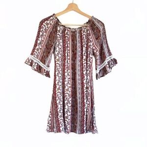 Boho Paisley & Ditsy Floral Striped Mini D...